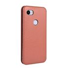 For Google Pixel 3a XL Carbon Fiber Texture Horizontal Flip TPU + PC + PU Leather Case with Card Slot(Brown) - 3