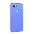 For Google Pixel 3a Carbon Fiber Texture Horizontal Flip TPU + PC + PU Leather Case with Card Slot(Blue) - 3