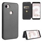 For Google Pixel 3 Carbon Fiber Texture Horizontal Flip TPU + PC + PU Leather Case with Card Slot(Black) - 1