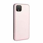 For Google Pixel 4 Carbon Fiber Texture Horizontal Flip TPU + PC + PU Leather Case with Card Slot(Pink) - 3