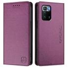 For Xiaomi Poco X3 GT RC01 Dual-Folded Magnetic Suction RFID Leather Phone Case(Violet) - 2