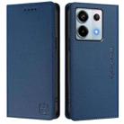 For Xiaomi Poco X6 5G / Redmi Note 13 Pro 5G RC01 Dual-Folded Magnetic Suction RFID Leather Phone Case(Dark Blue) - 2