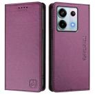 For Xiaomi Poco X6 5G / Redmi Note 13 Pro 5G RC01 Dual-Folded Magnetic Suction RFID Leather Phone Case(Violet) - 2