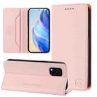 For Xiaomi Mi 10 Lite RC01 Dual-Folded Magnetic Suction RFID Leather Phone Case(Pink) - 1