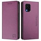 For Xiaomi Mi 10 Lite RC01 Dual-Folded Magnetic Suction RFID Leather Phone Case(Violet) - 2