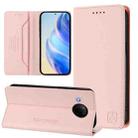 For Xiaomi Mi 10T Lite 5G RC01 Dual-Folded Magnetic Suction RFID Leather Phone Case(Pink) - 1