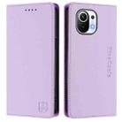 For Xiaomi Mi 11 RC01 Dual-Folded Magnetic Suction RFID Leather Phone Case(Light Purple) - 2