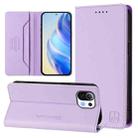 For Xiaomi Mi 11 Lite / Mi 11 Lite 5G RC01 Dual-Folded Magnetic Suction RFID Leather Phone Case(Light Purple) - 1