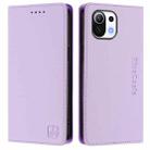 For Xiaomi Mi 11 Lite / Mi 11 Lite 5G RC01 Dual-Folded Magnetic Suction RFID Leather Phone Case(Light Purple) - 2