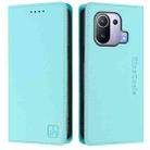 For Xiaomi Mi 11 Pro RC01 Dual-Folded Magnetic Suction RFID Leather Phone Case(Mint Green) - 2