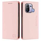 For Xiaomi Mi 11 Pro RC01 Dual-Folded Magnetic Suction RFID Leather Phone Case(Pink) - 2