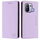 For Xiaomi Mi 11 Pro RC01 Dual-Folded Magnetic Suction RFID Leather Phone Case(Light Purple) - 2