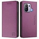 For Xiaomi Mi 11 Pro RC01 Dual-Folded Magnetic Suction RFID Leather Phone Case(Violet) - 2