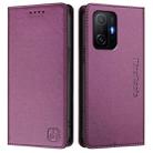 For Xiaomi 11T / 11T Pro RC01 Dual-Folded Magnetic Suction RFID Leather Phone Case(Violet) - 2