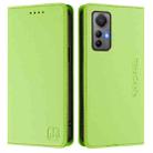 For Xiaomi 12 Lite RC01 Dual-Folded Magnetic Suction RFID Leather Phone Case(Grass Green) - 2