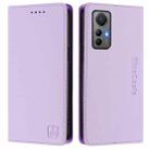 For Xiaomi 12 Lite RC01 Dual-Folded Magnetic Suction RFID Leather Phone Case(Light Purple) - 2