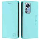 For Xiaomi 12 Pro / 12S Pro RC01 Dual-Folded Magnetic Suction RFID Leather Phone Case(Mint Green) - 2