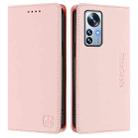 For Xiaomi 12 Pro / 12S Pro RC01 Dual-Folded Magnetic Suction RFID Leather Phone Case(Pink) - 2