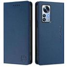 For Xiaomi 12 Pro / 12S Pro RC01 Dual-Folded Magnetic Suction RFID Leather Phone Case(Dark Blue) - 2