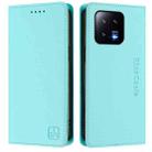 For Xiaomi 13 5G RC01 Dual-Folded Magnetic Suction RFID Leather Phone Case(Mint Green) - 2