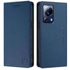 For Xiaomi 13 Lite 5G / Civi 2 RC01 Dual-Folded Magnetic Suction RFID Leather Phone Case(Dark Blue) - 2