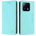 For Xiaomi 13 Pro 5G RC01 Dual-Folded Magnetic Suction RFID Leather Phone Case(Mint Green) - 2