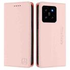 For Xiaomi 14 5G RC01 Dual-Folded Magnetic Suction RFID Leather Phone Case(Pink) - 2