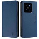 For Xiaomi 14 5G RC01 Dual-Folded Magnetic Suction RFID Leather Phone Case(Dark Blue) - 2
