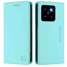 For Xiaomi 14 Pro 5G RC01 Dual-Folded Magnetic Suction RFID Leather Phone Case(Mint Green) - 2