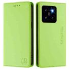 For Xiaomi 14 Pro 5G RC01 Dual-Folded Magnetic Suction RFID Leather Phone Case(Grass Green) - 2