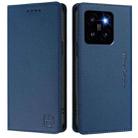 For Xiaomi 14 Pro 5G RC01 Dual-Folded Magnetic Suction RFID Leather Phone Case(Dark Blue) - 2