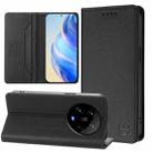 For Xiaomi 14 Ultra 5G RC01 Dual-Folded Magnetic Suction RFID Leather Phone Case(Black) - 1