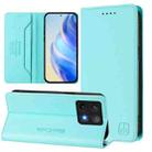 For Xiaomi 14T Pro RC01 Dual-Folded Magnetic Suction RFID Leather Phone Case(Mint Green) - 1
