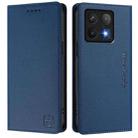 For Xiaomi 14T Pro RC01 Dual-Folded Magnetic Suction RFID Leather Phone Case(Dark Blue) - 2
