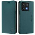 For Xiaomi 14T Pro RC01 Dual-Folded Magnetic Suction RFID Leather Phone Case(Dark Green) - 2