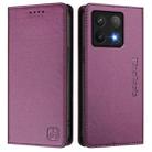 For Xiaomi 14T Pro RC01 Dual-Folded Magnetic Suction RFID Leather Phone Case(Violet) - 2
