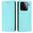 For Xiaomi 15 RC01 Dual-Folded Magnetic Suction RFID Leather Phone Case(Mint Green) - 2