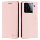 For Xiaomi 15 RC01 Dual-Folded Magnetic Suction RFID Leather Phone Case(Pink) - 2