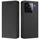 For Xiaomi 15 RC01 Dual-Folded Magnetic Suction RFID Leather Phone Case(Black) - 2
