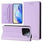 For Xiaomi 15 RC01 Dual-Folded Magnetic Suction RFID Leather Phone Case(Light Purple) - 1