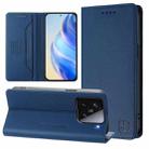 For Xiaomi 15 RC01 Dual-Folded Magnetic Suction RFID Leather Phone Case(Dark Blue) - 1