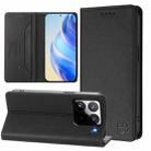 For Xiaomi 15 Pro RC01 Dual-Folded Magnetic Suction RFID Leather Phone Case(Black) - 1