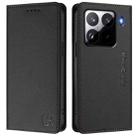 For Xiaomi 15 Pro RC01 Dual-Folded Magnetic Suction RFID Leather Phone Case(Black) - 2