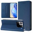 For Xiaomi 15 Pro RC01 Dual-Folded Magnetic Suction RFID Leather Phone Case(Dark Blue) - 1