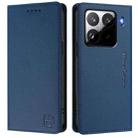 For Xiaomi 15 Pro RC01 Dual-Folded Magnetic Suction RFID Leather Phone Case(Dark Blue) - 2