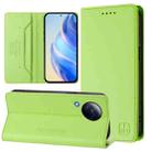 For Xiaomi Civi 3 5G RC01 Dual-Folded Magnetic Suction RFID Leather Phone Case(Grass Green) - 1