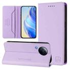 For Xiaomi Civi 3 5G RC01 Dual-Folded Magnetic Suction RFID Leather Phone Case(Light Purple) - 1
