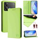 For Xiaomi Poco X6 Neo 5G RC01 Dual-Folded Magnetic Suction RFID Leather Phone Case(Grass Green) - 1