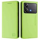 For Xiaomi Poco X6 Neo 5G RC01 Dual-Folded Magnetic Suction RFID Leather Phone Case(Grass Green) - 2
