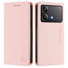 For Xiaomi Poco X6 Neo 5G RC01 Dual-Folded Magnetic Suction RFID Leather Phone Case(Pink) - 2